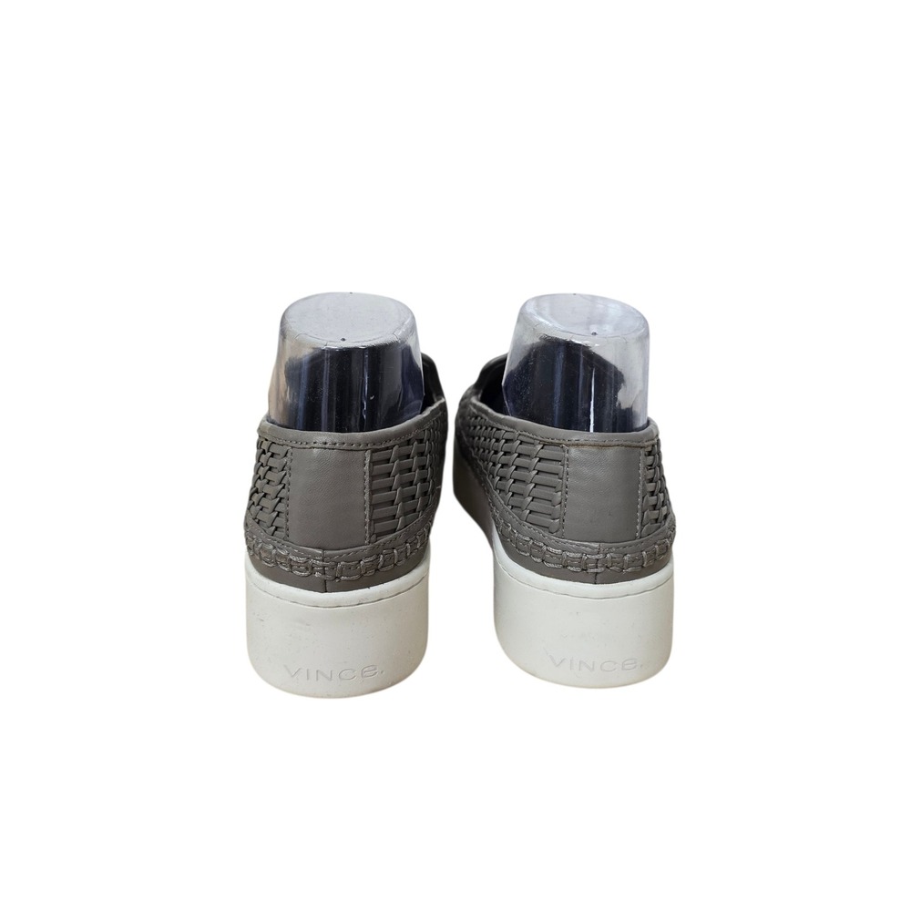 Vince Warren Grey Woven Leather Platform Slip On Sneakers Womens Size 8 M EUR 38 - Picture 2 of 7